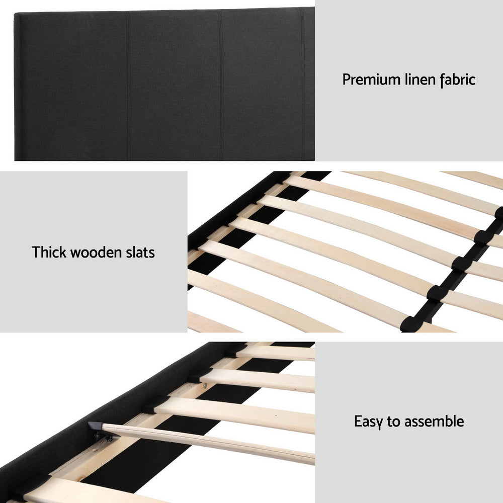 Artiss BedStory Queen Bed Frame Mattress Set Platform Upholstered Hybrid Pocket Coil