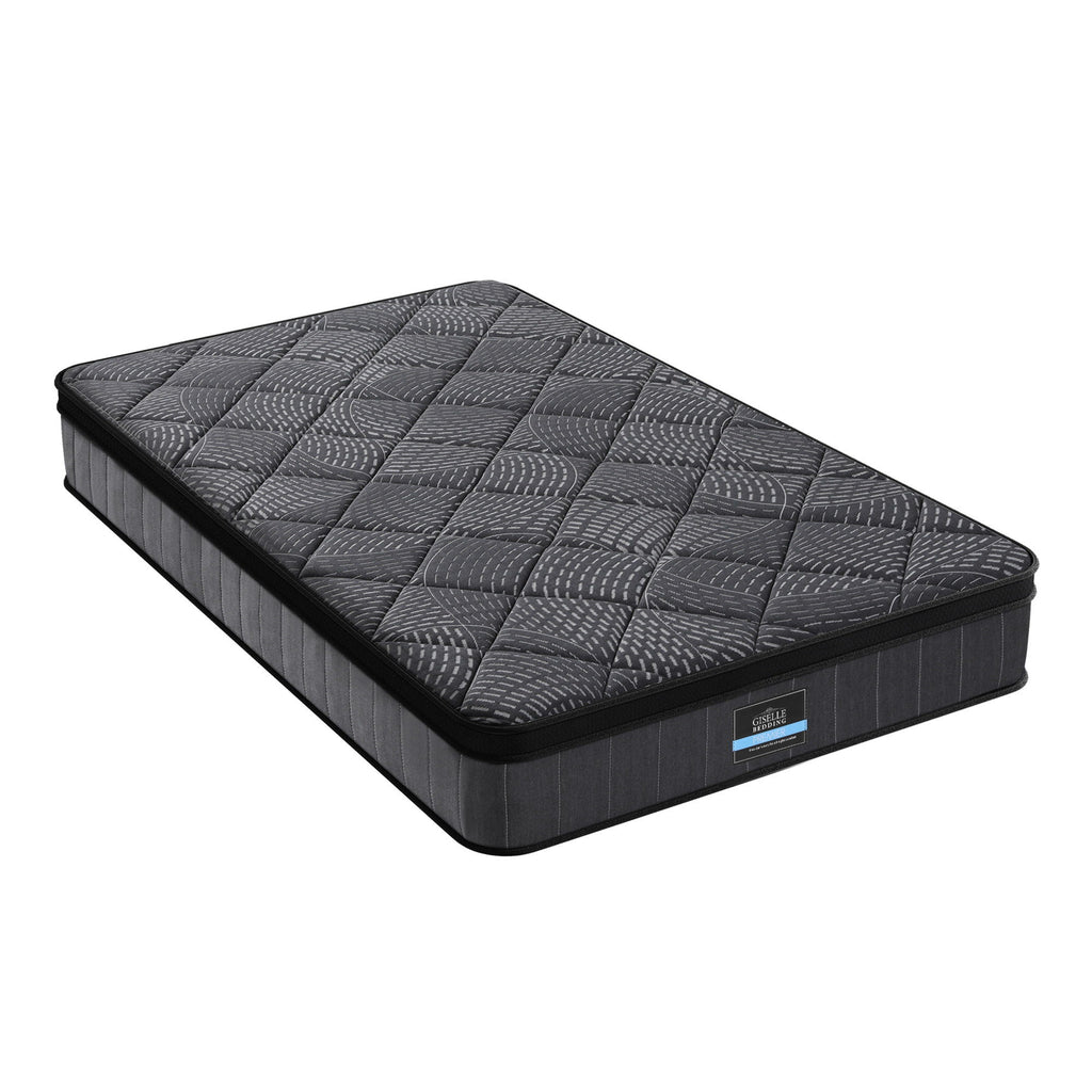Giselle Bedding King Single Mattress 25cm Pocket Spring Latex Euro Top Medium Firm Bed