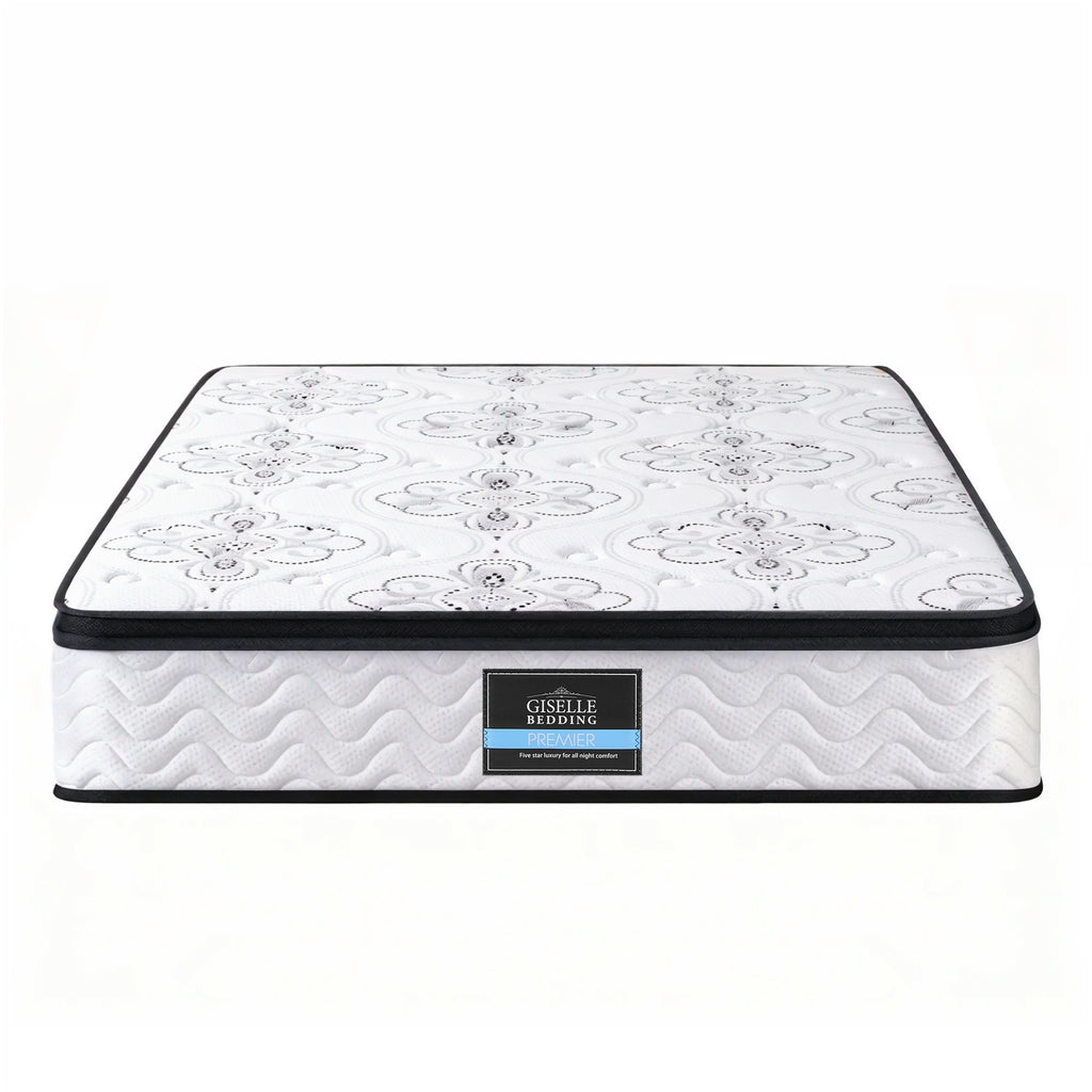Giselle Bedding Queen Mattress 30cm Pocket Spring Euro Top Medium Firm Foam