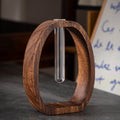 Vase - Solid Wood Vase - Desk Plant Growing Rack - Made of Wood and Bamboo - Enhances the modern decor of your home and office environment (S: 9.5*7*4 cm)