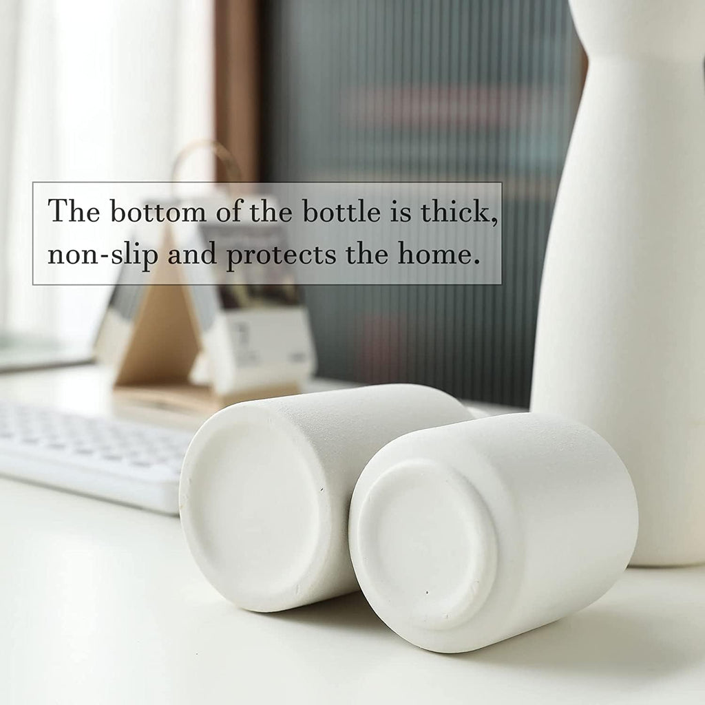 Ceramic Set of 3 Modern White Vases for Home Decor