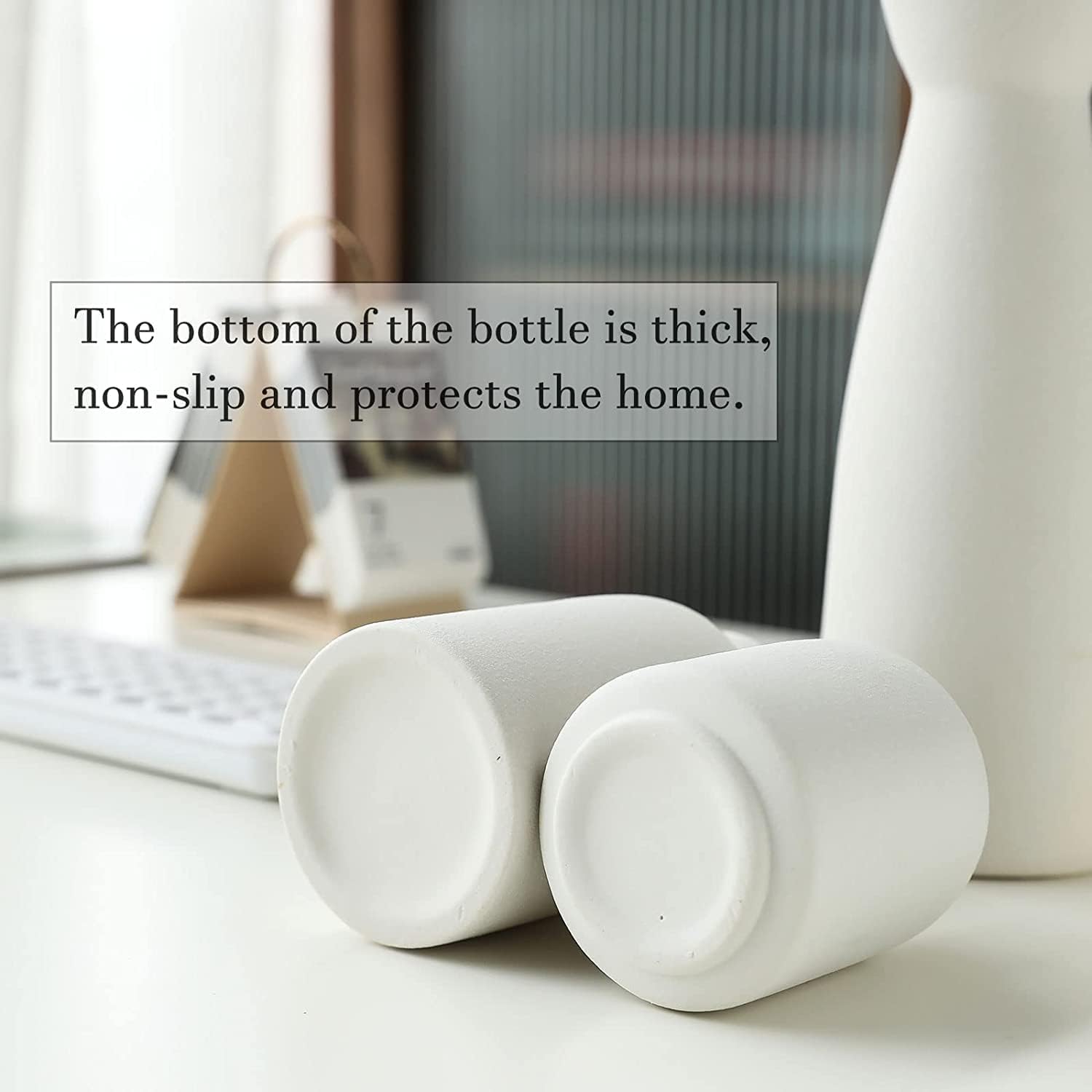 Ceramic Set of 3 Modern White Vases for Home Decor