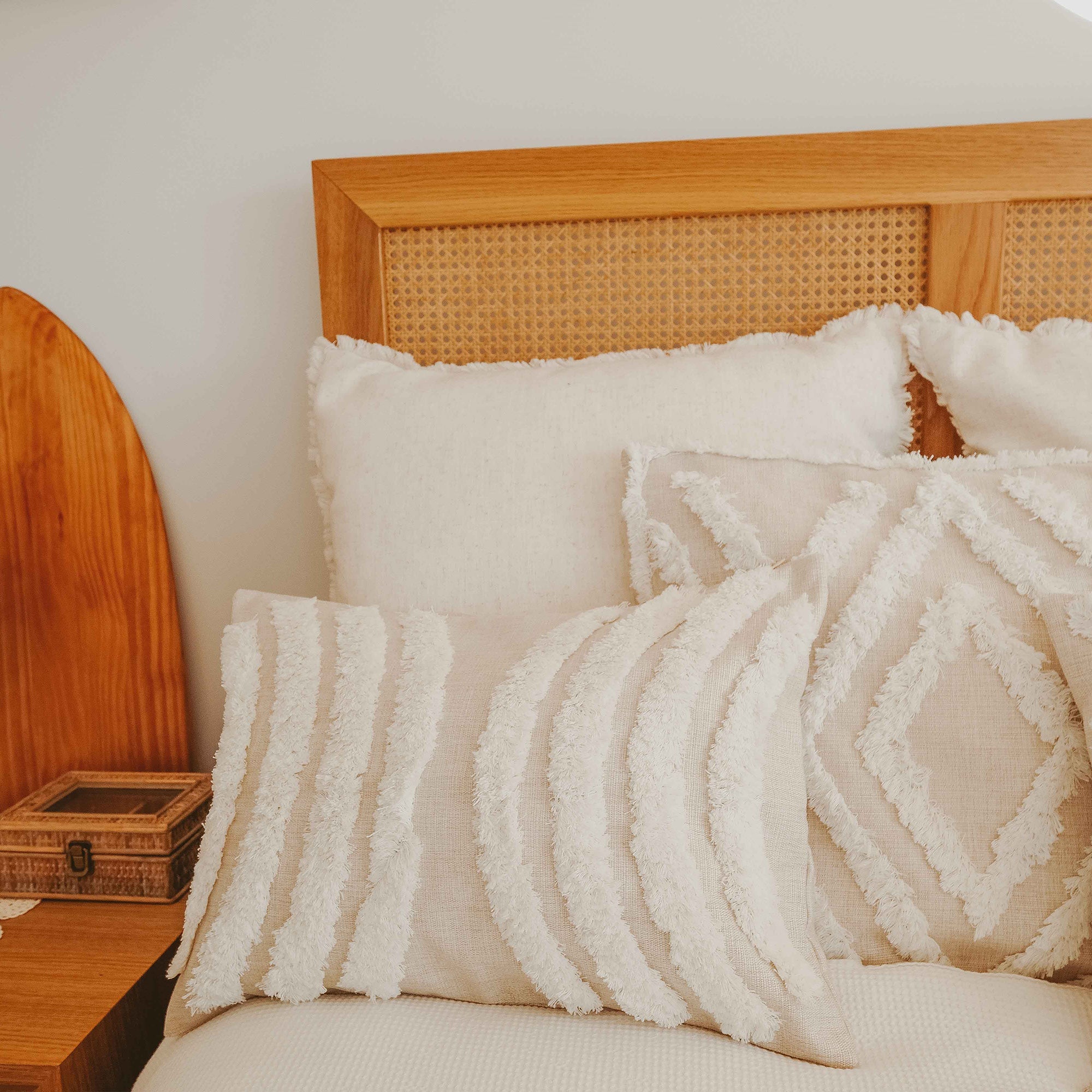 Cushion Cover-Boho Textured Single Sided-Moon Lover-30cm x 50cm