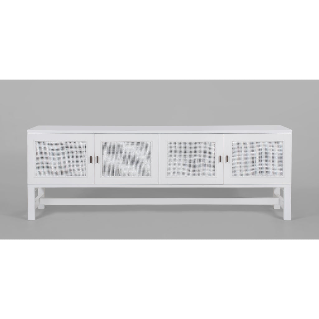 Jasmine ETU Entertainment TV Unit 160cm 4 Door Mindi Wood Rattan - White