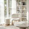 Interior Ave - Haven Curved Boucle Armchair – Sculptural White
