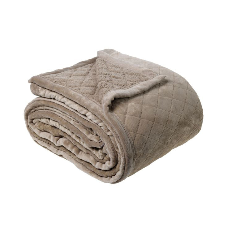 Bianca Mansfield Blanket Taupe/Silver Grey Super King
