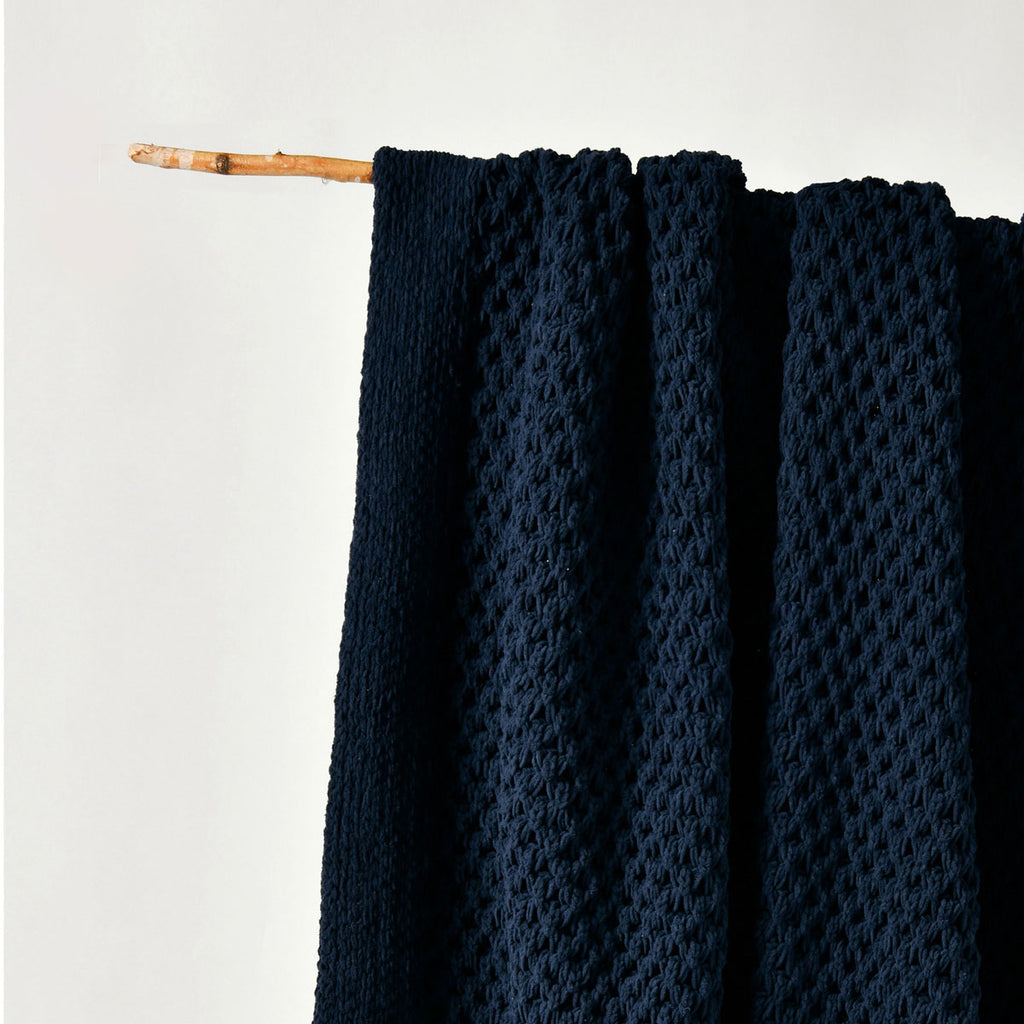 Bianca Sofala Indigo Polyester Chenille Throw Rug 130 x 170 cm