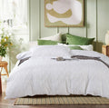 Tufted Boho Embroidery Quilt/Doona/Duvet Cover Set - White - Super King Size