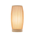 Natural Woven Bamboo Cylinder Table Lamp Light Shade Boho Tropical Coastal