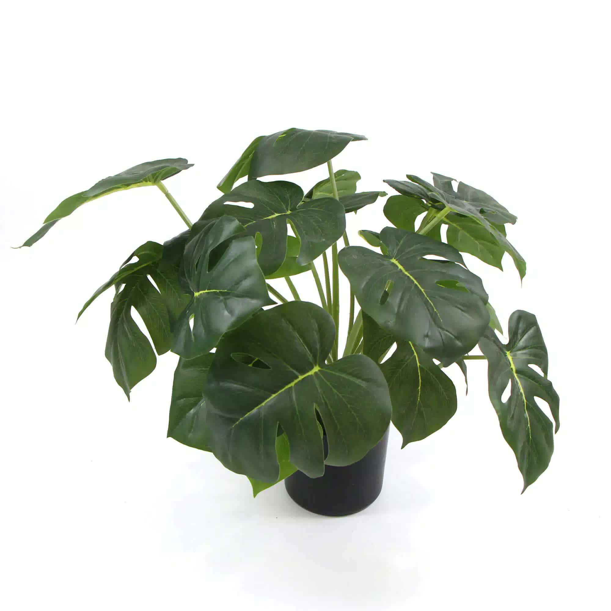 Dense Potted Artificial Monstera Deliciosa Plant With Real Touch Leaves 50cm