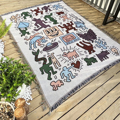 2pcs pack set 180*300cm Bohemian Picnic Blanket, Waterproof Camping Blanket, Outdoor Rug for Camping, Picnic, Beach  
