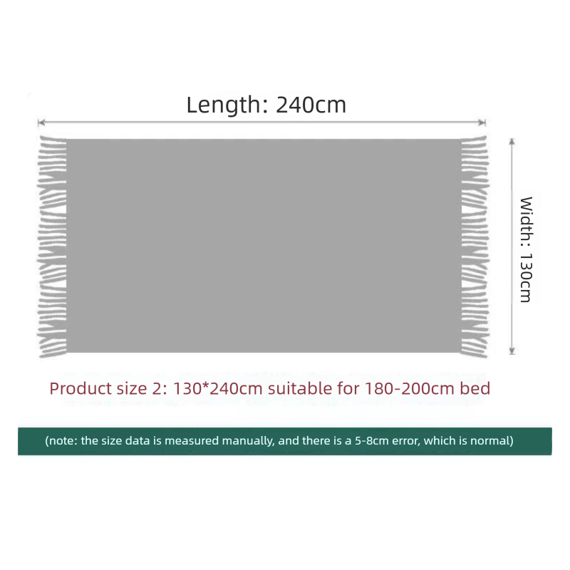 Smoky grey Nordic Knitted Throw Blanket with Tassels 130x230cm Soft Acrylic Diamond Pattern Sofa Cover Bed Runner and Travel Blanket