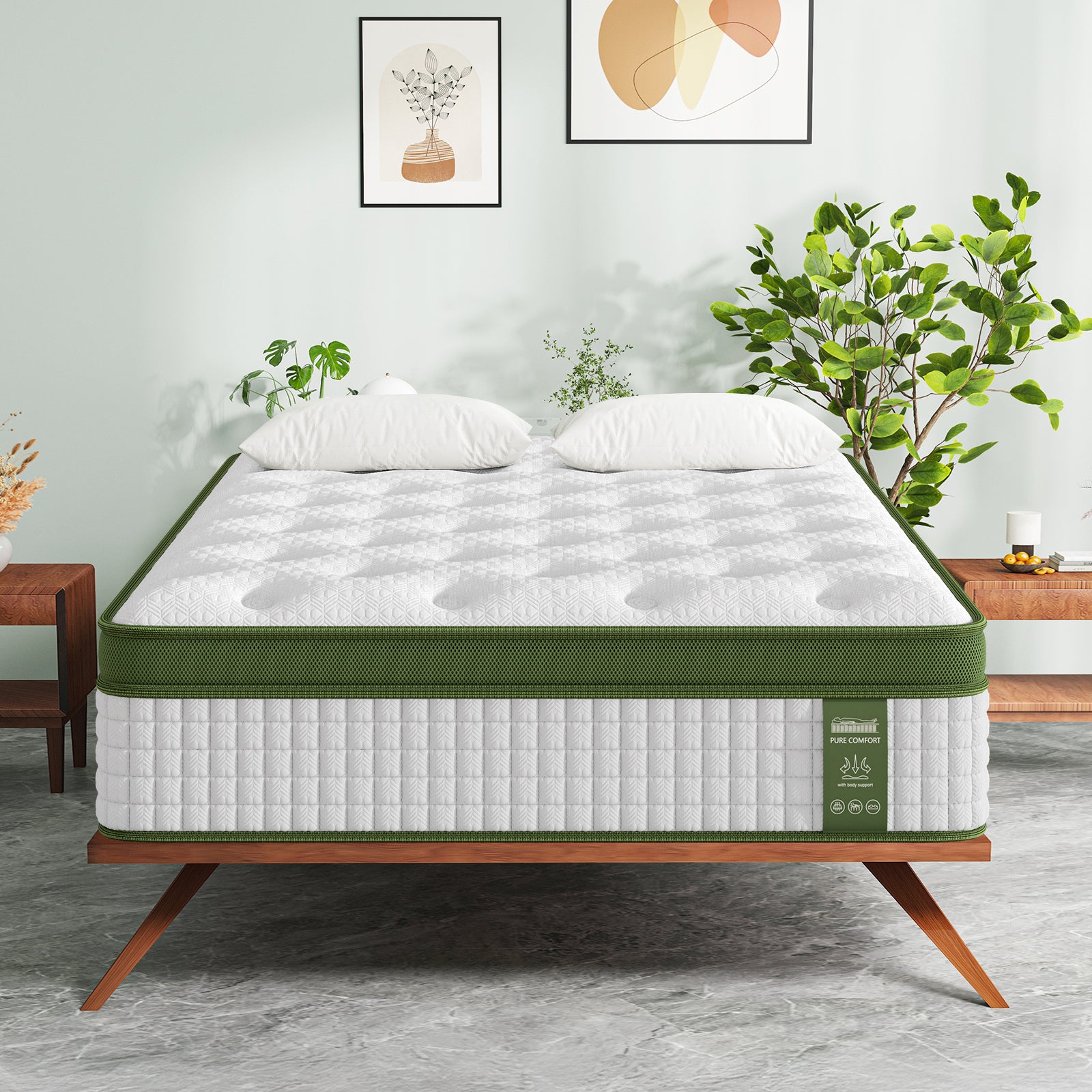 BedStory 34cm King Single Latex Hybrid Mattress Medium Firm - 5 Zone Pocket Spring Bed for Pressure Relief Motion Isolation